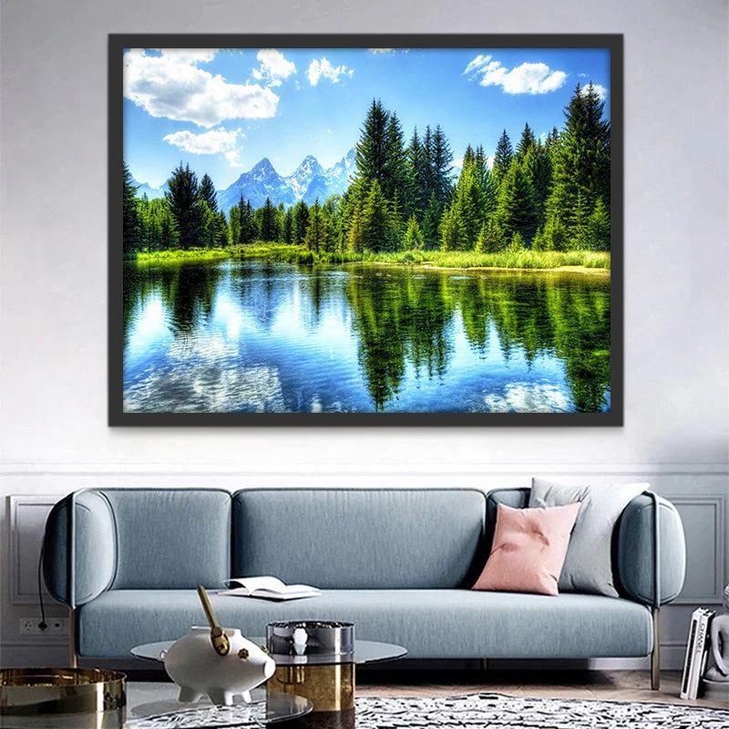 Forêt de Sapins Peinture par Numéros