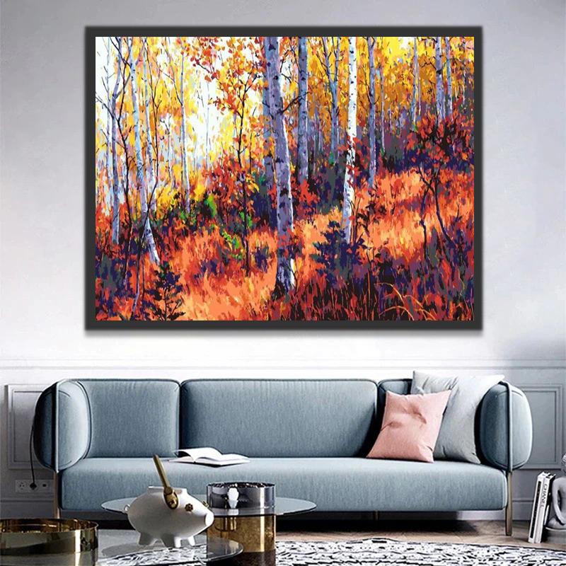 Forêt en Automne Peinture par Numéros