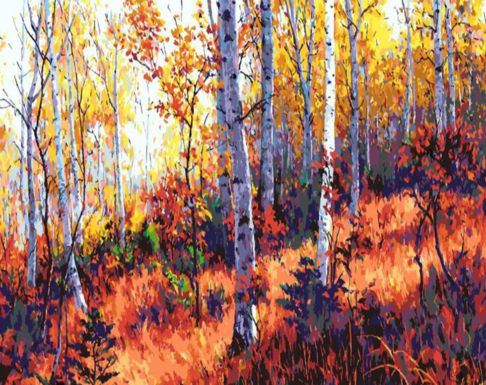 Forêt en Automne Peinture par Numéros