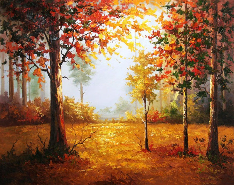 Forêt Rouge Peinture par Numéros