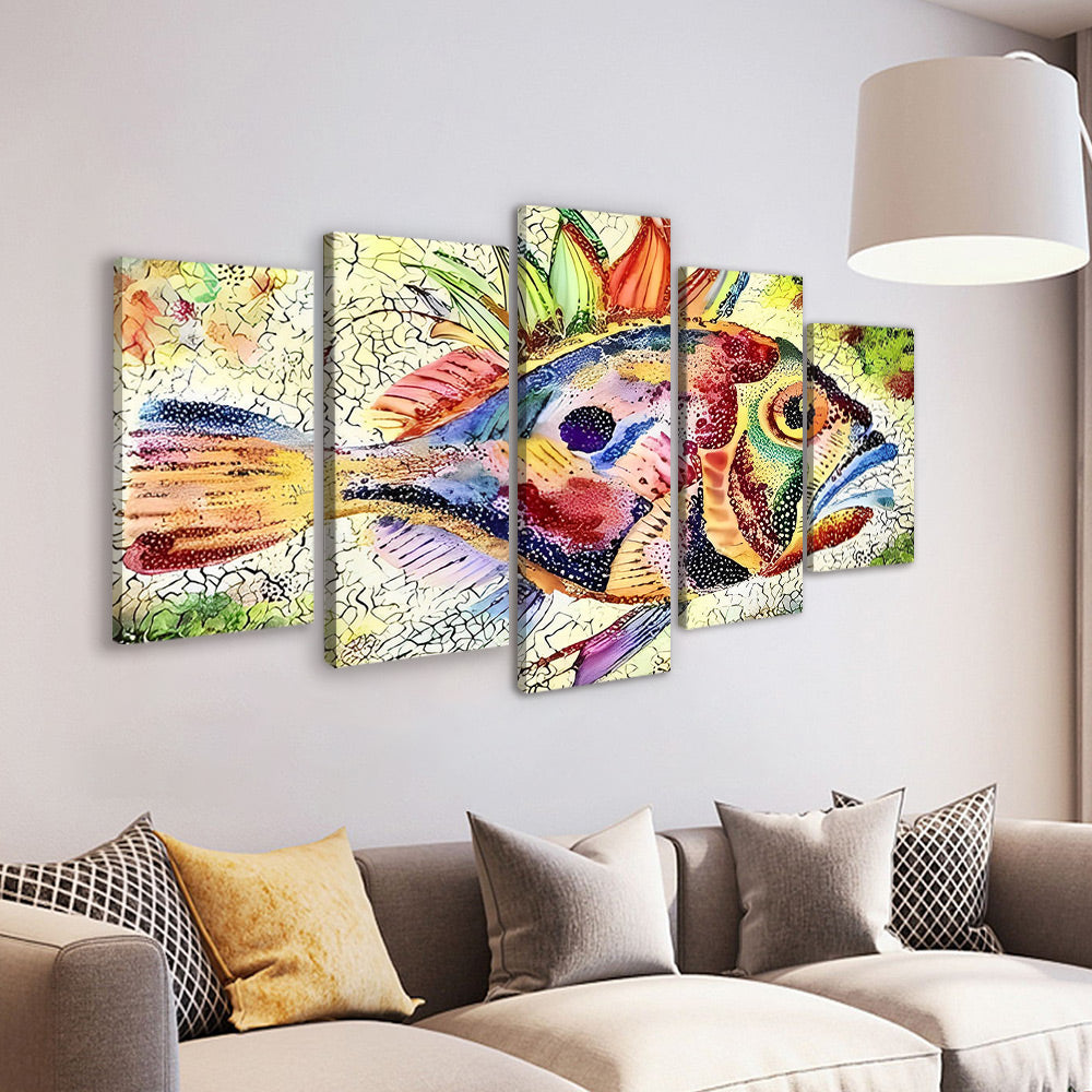 Fossiles de Poissons Colorés 5 Partie Peinture par Numéros