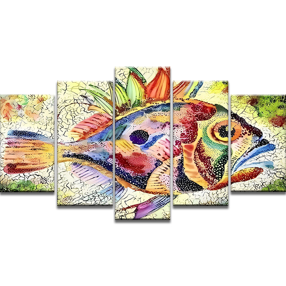 Fossiles de Poissons Colorés 5 Partie Peinture par Numéros