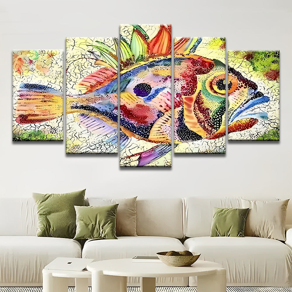Fossiles de Poissons Colorés 5 Partie Peinture par Numéros