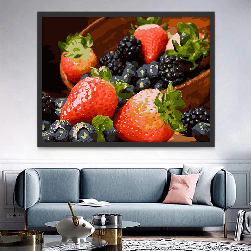Fraise Mûre et Myrthille Peinture par Numéros