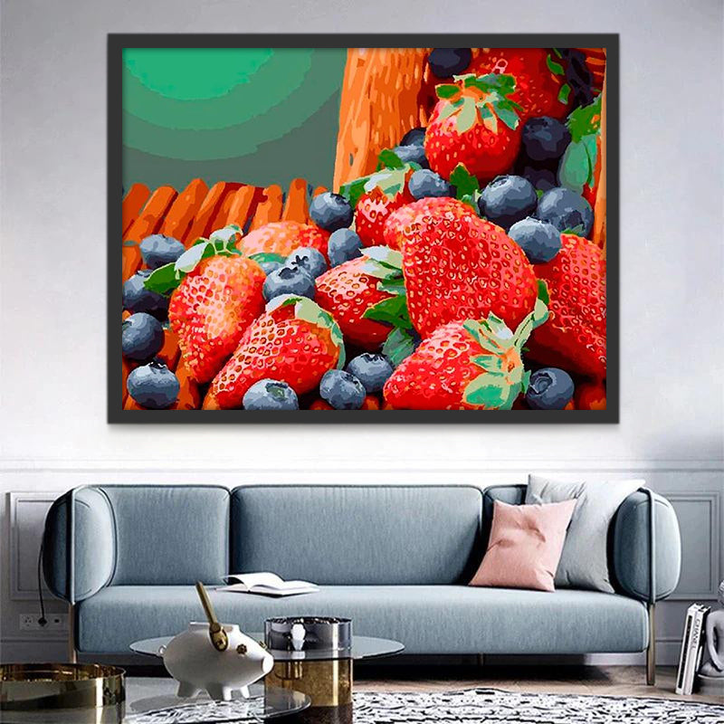 Fraises et Myrthilles Peinture par Numéros