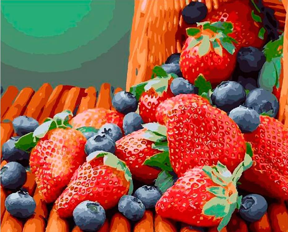 Fraises et Myrthilles Peinture par Numéros