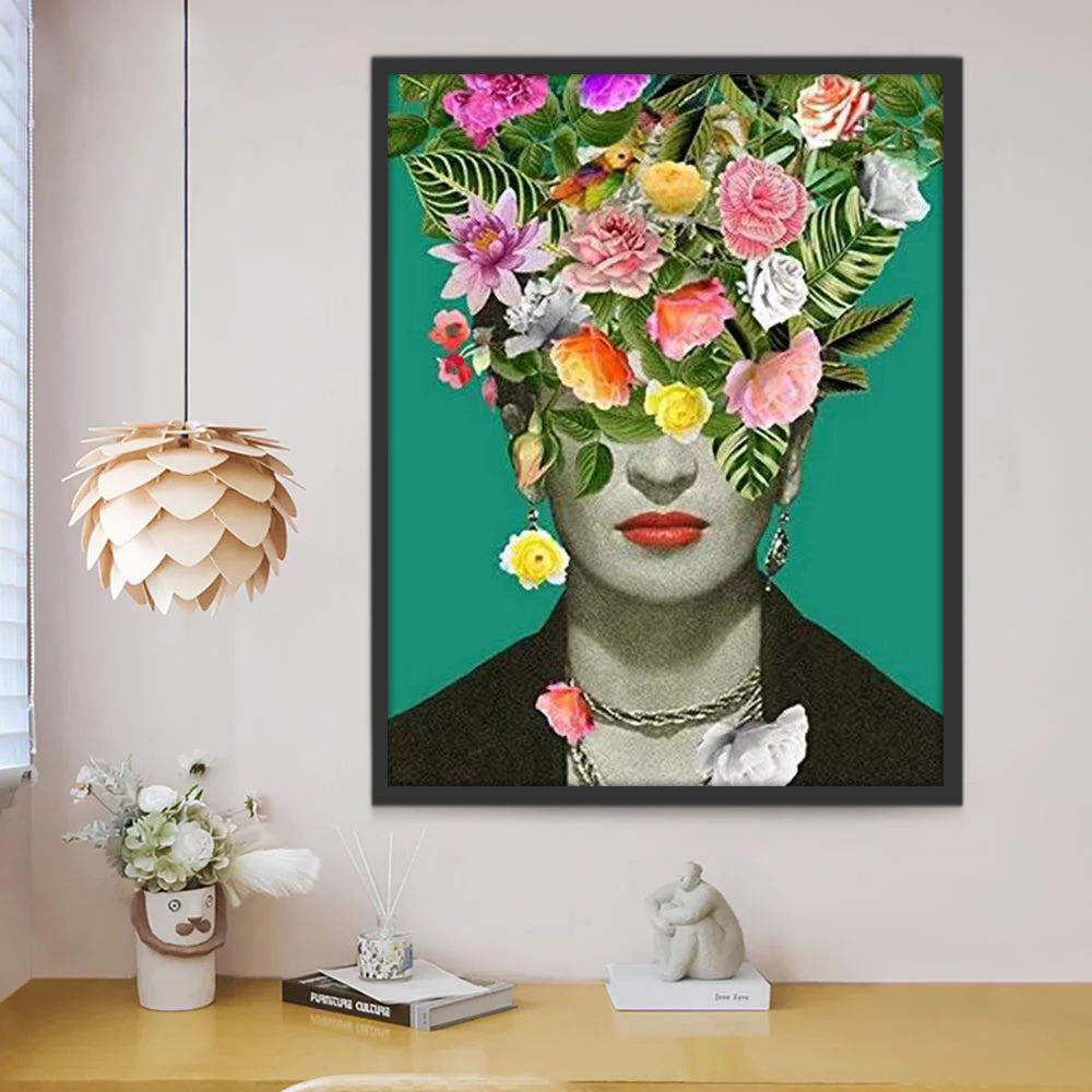 Frida avec des Fleurs Peinture par Numéros