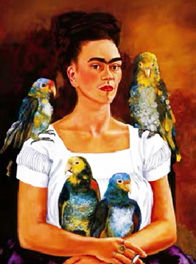 Frida et Perroquets Peinture par Numéros