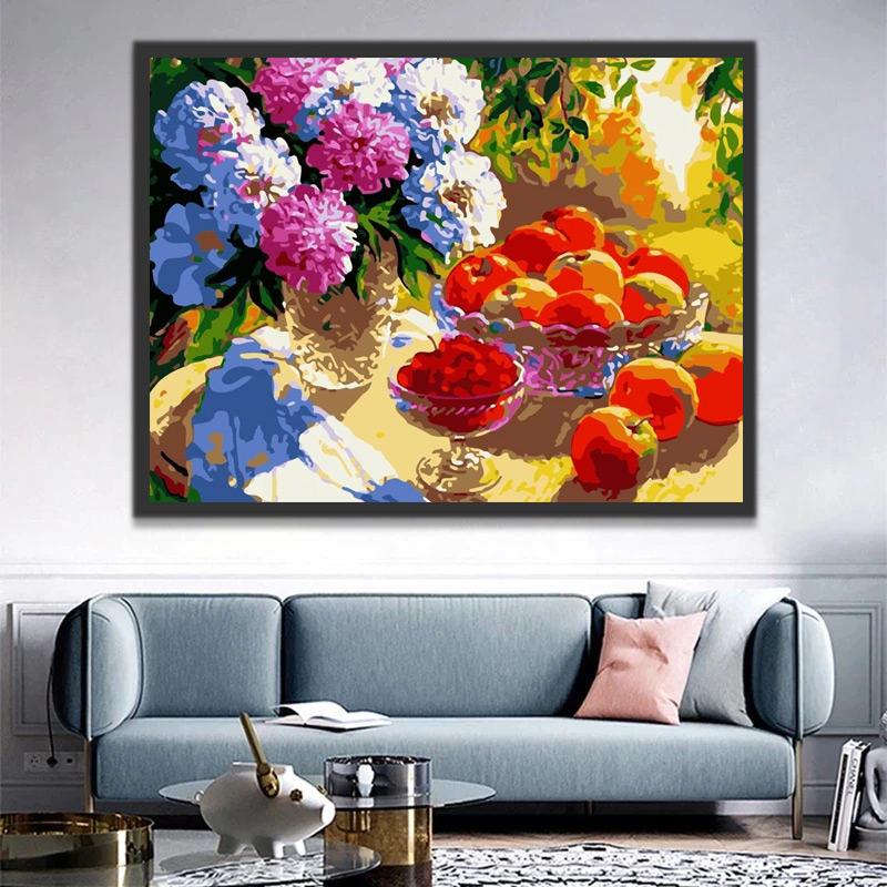 Fruits et Joli Paysage Peinture par Numéros