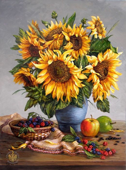 Fruits et Tournesols Peinture par Numéros