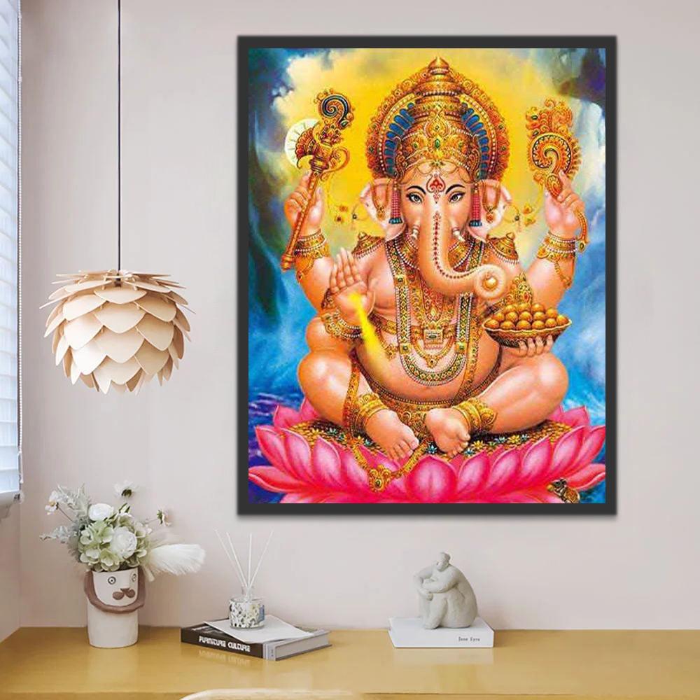 Ganesh et Trône de Lotus Peinture par Numéros