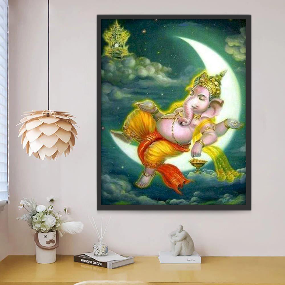 Ganesh sur la Lune Peinture par Numéros