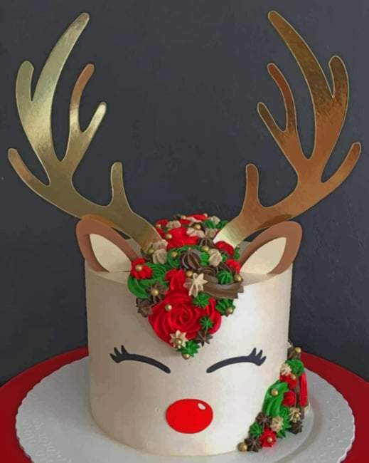 Gâteau Renne Peinture par Numéros