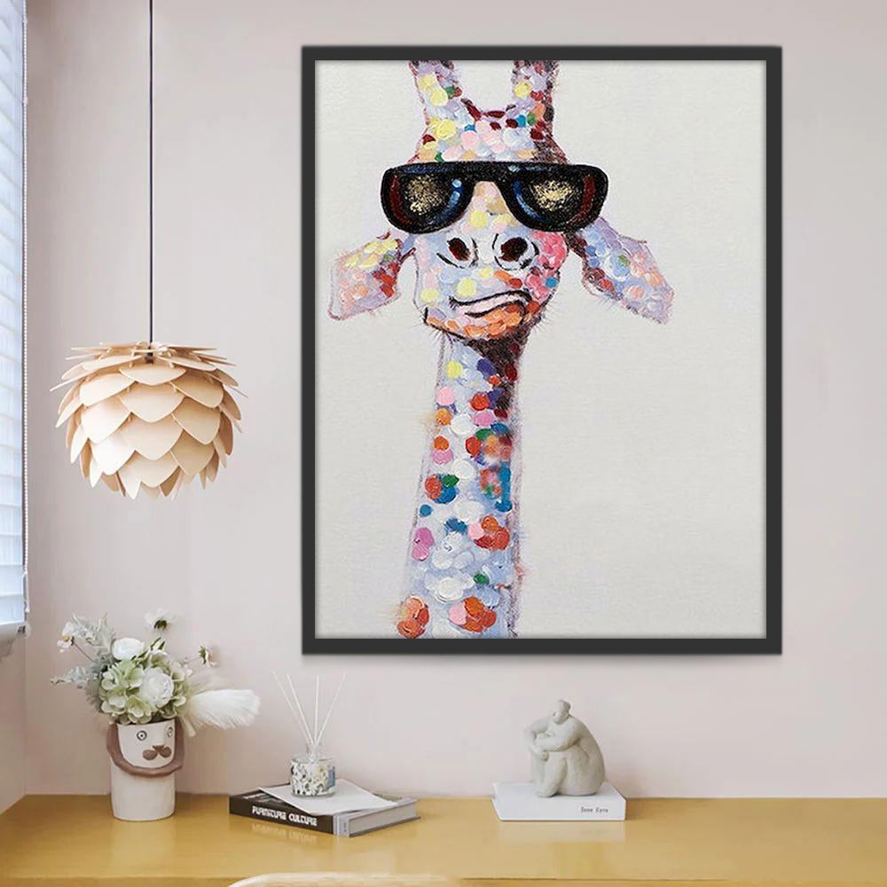 Girafe Colorée avec des Lunettes de Soleil Peinture par Numéros