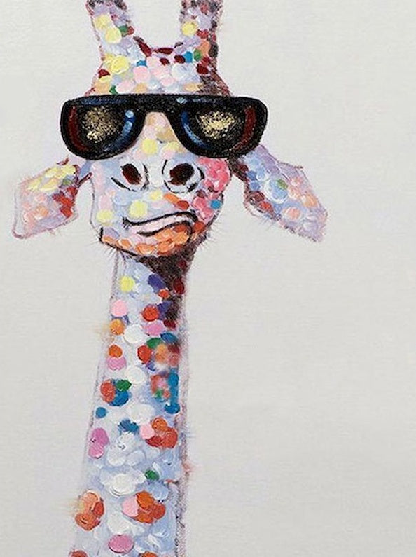 Girafe Colorée avec des Lunettes de Soleil Peinture par Numéros