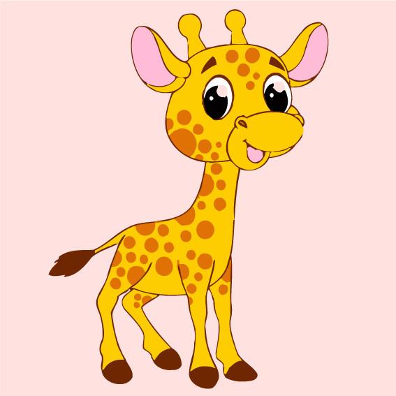 Girafe Heureuse Cartoon Enfants Peinture par Numéros