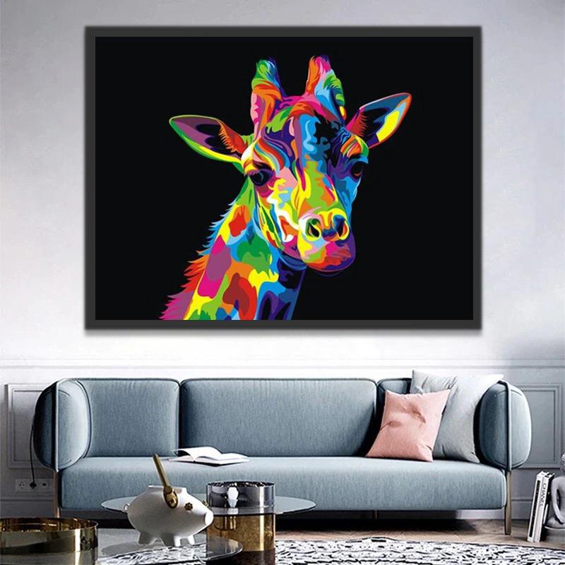 Girafe Multicolore Peinture par Numéros