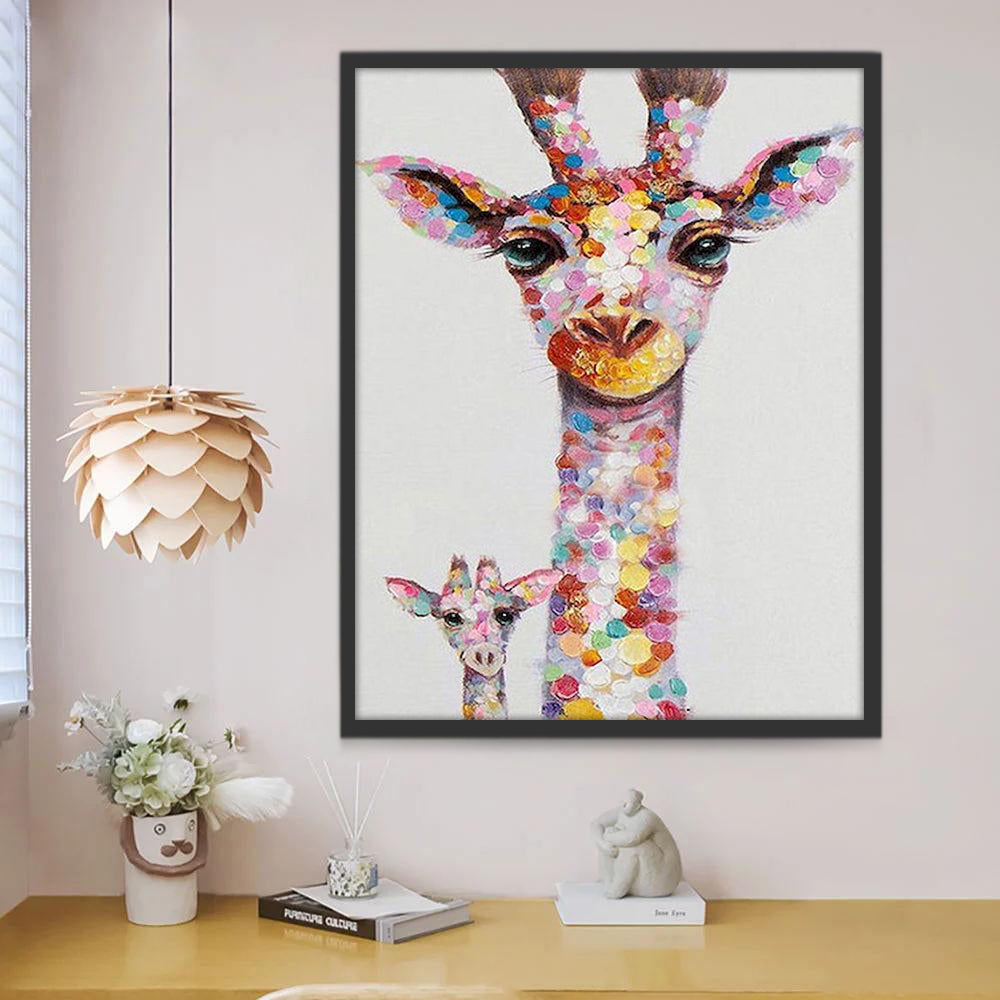 Girafes Roses Peinture par Numéros