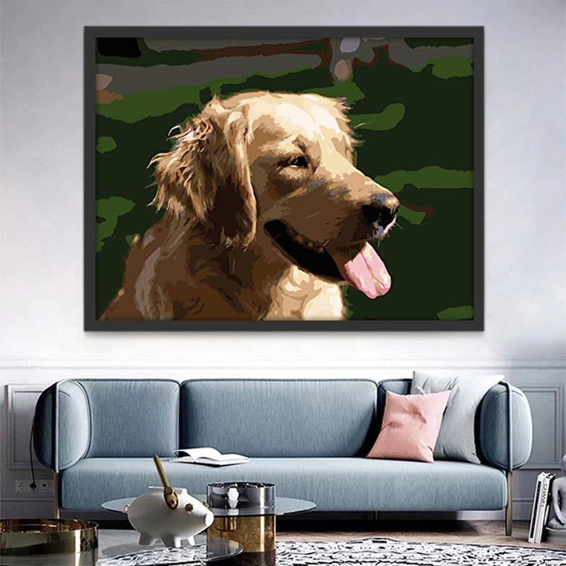 Golden Retriever dans le Soleil Peinture par Numéros