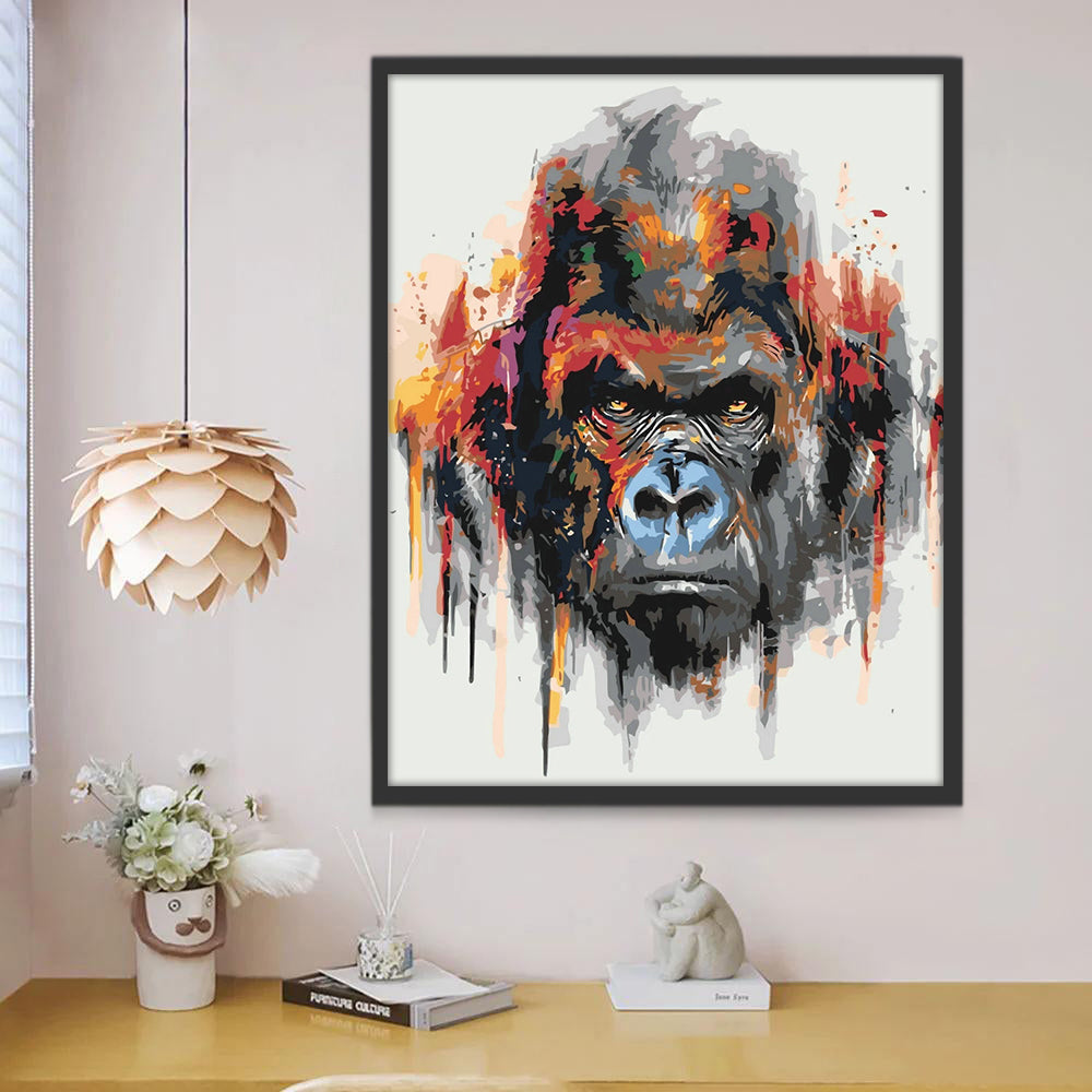 Gorille avec des Couleurs Peinture par Numéros