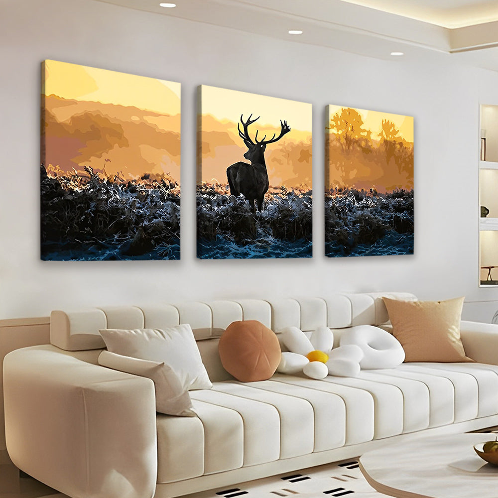 Grand Cerf Solitaire 3 Partie Peinture par Numéros