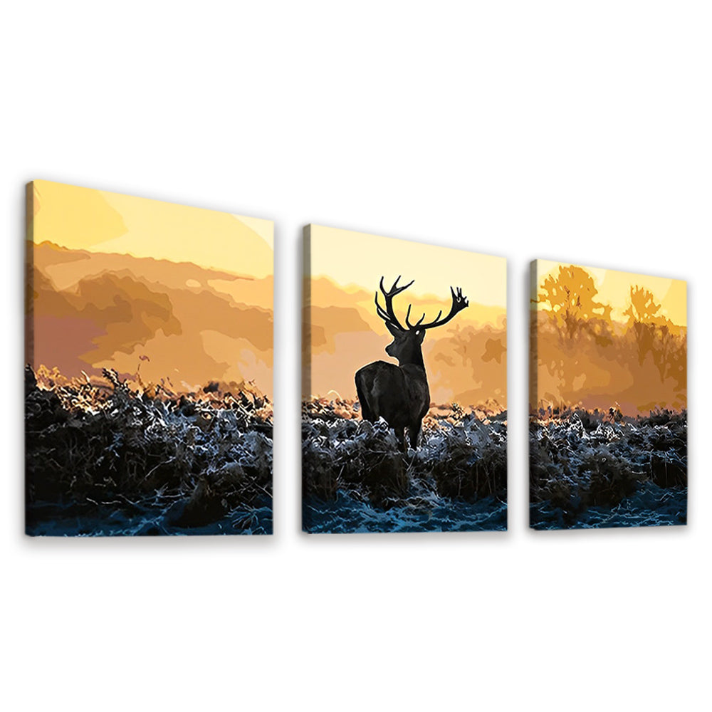 Grand Cerf Solitaire 3 Partie Peinture par Numéros