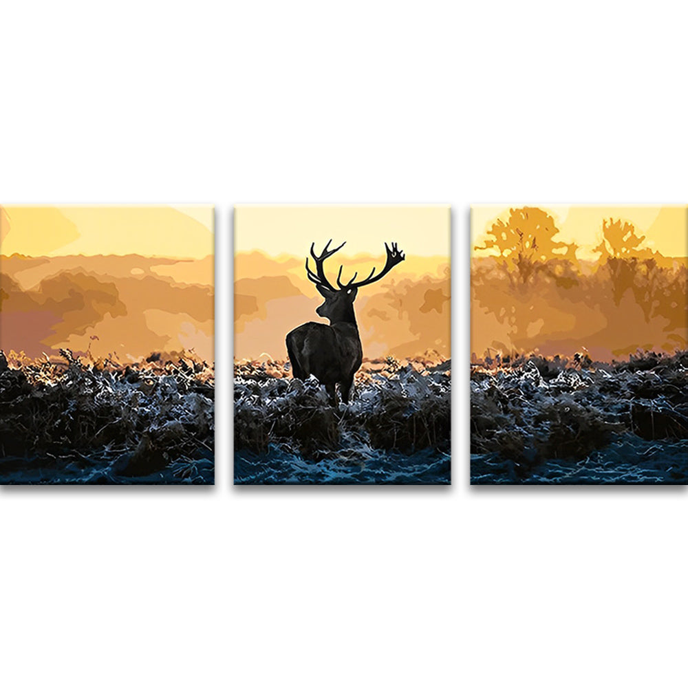 Grand Cerf Solitaire 3 Partie Peinture par Numéros