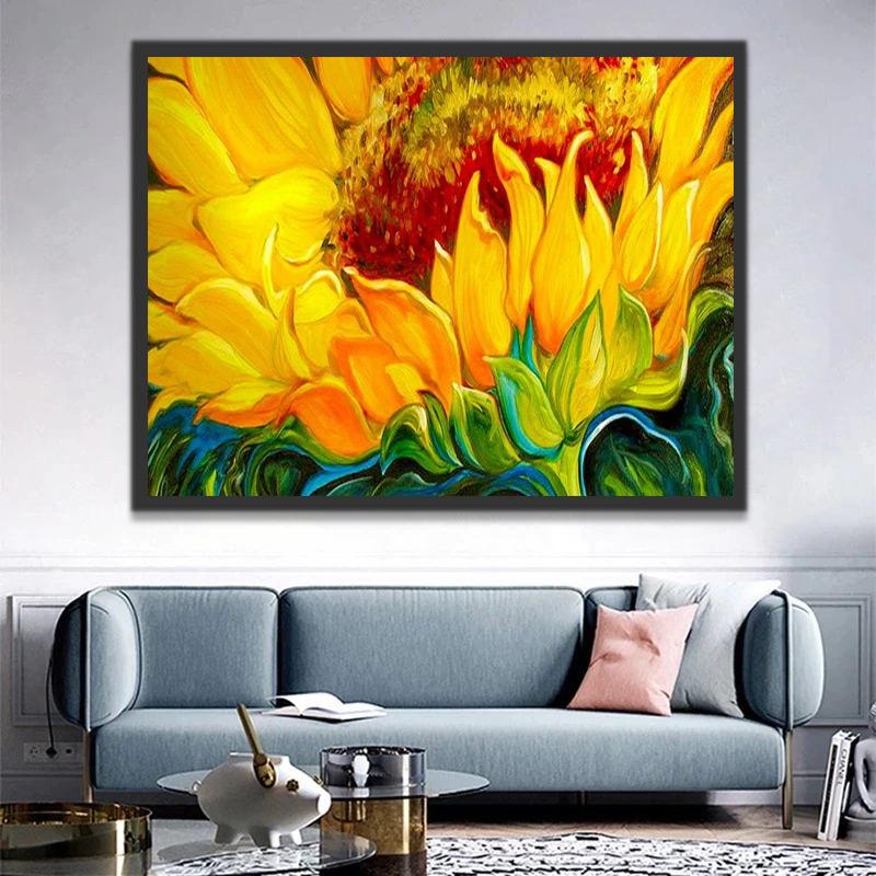 Grand Tournesol Peinture par Numéros