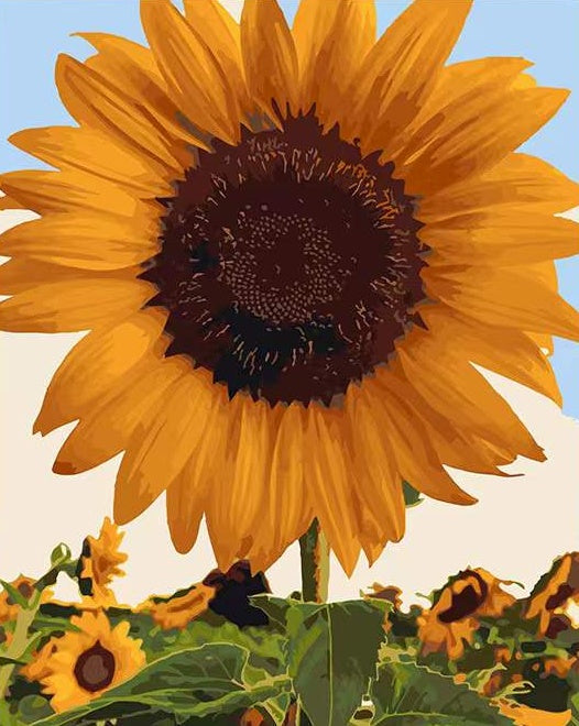 Grand Tournesol Peinture par Numéros
