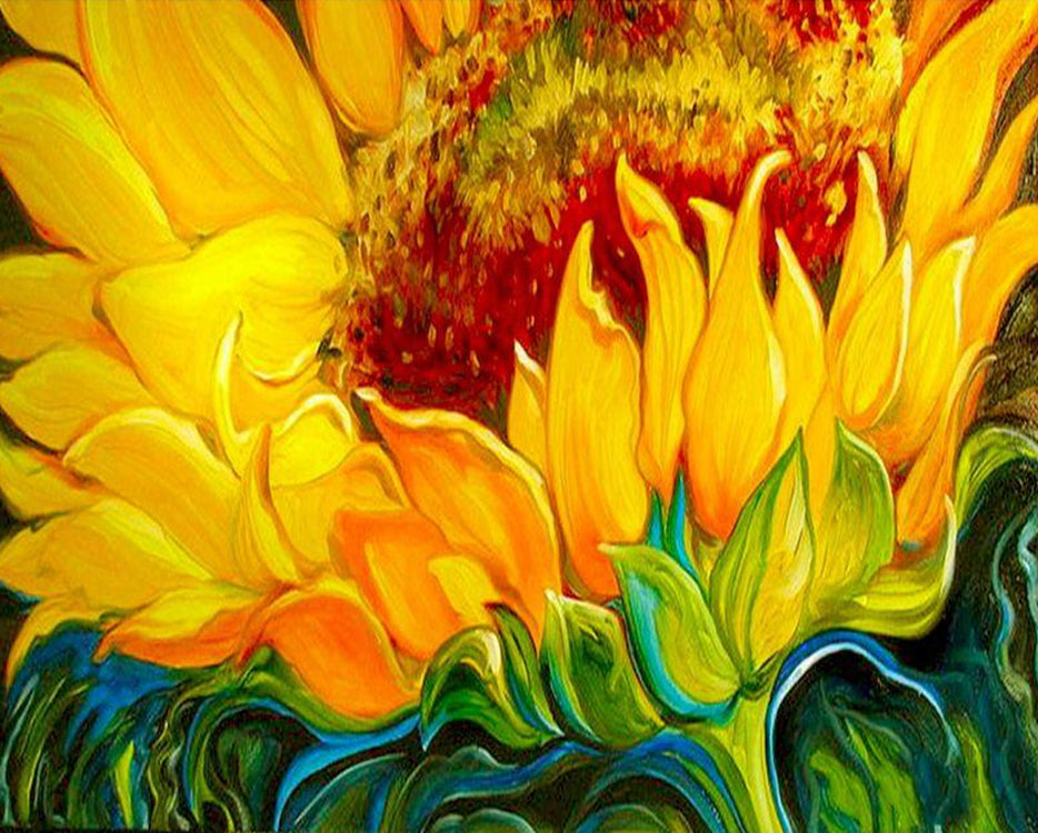 Grand Tournesol Peinture par Numéros