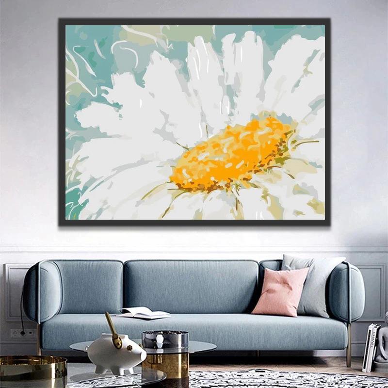 Grande Marguerite Vivace Peinture par Numéros