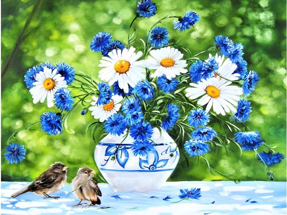 Grandes Marguerites Blanches Vivaces Peinture par Numéros