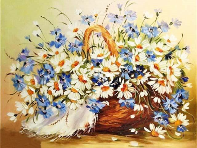Grandes Marguerites d'Été Vivace Peinture par Numéros
