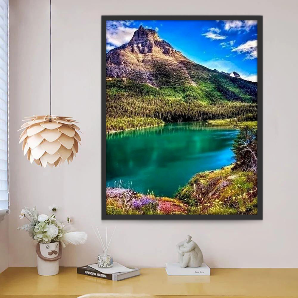 Grandes Montagnes et Lac Peinture par Numéros