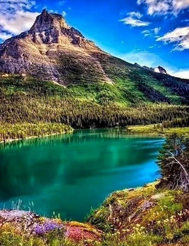Grandes Montagnes et Lac Peinture par Numéros