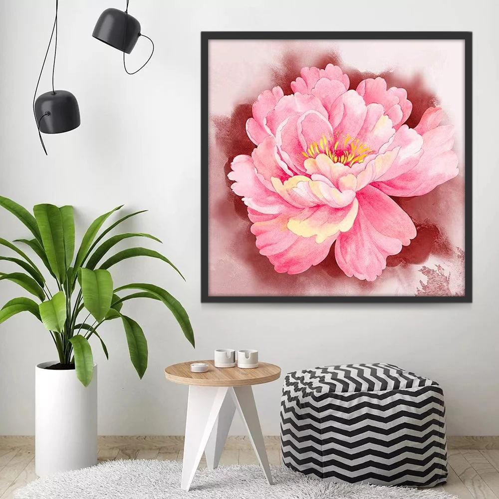 Grandes Pivoines Roses Peinture par Numéros