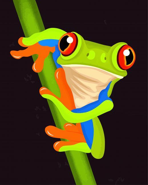 Grenouille Arboricole aux Grands Yeux Peinture par Numéros