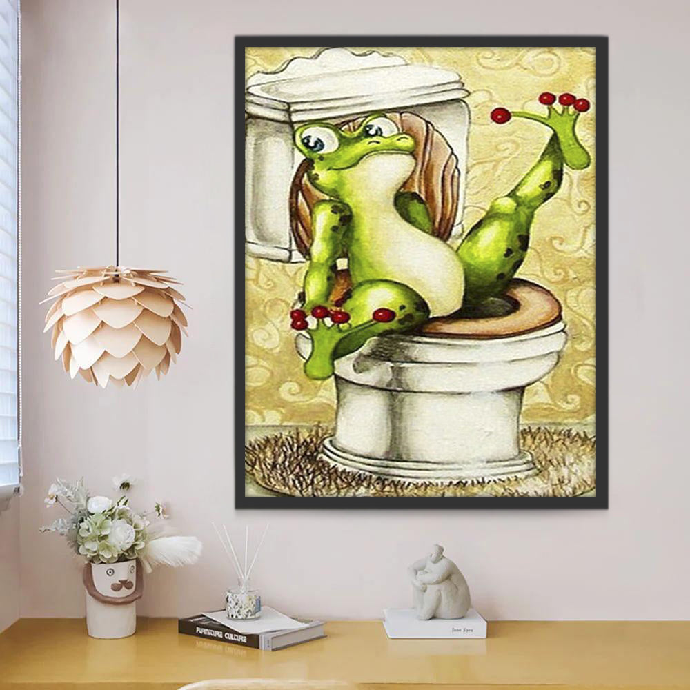 Grenouille aux Toilettes Peinture par Numéros