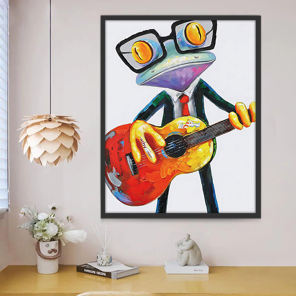 Grenouille Jouant de la Guitare Peinture par Numéros
