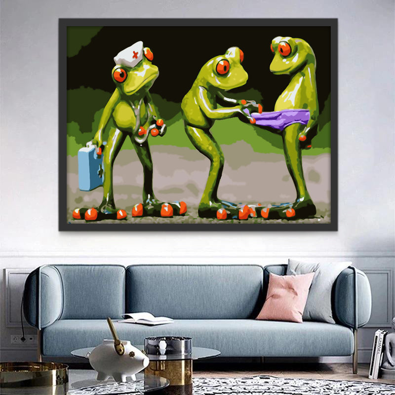 Grenouille Médecin et Patient Peinture par Numéros