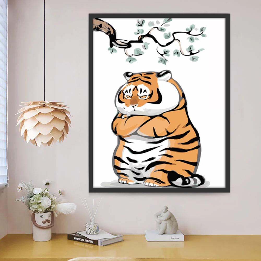 Gros Tigre Boudant Peinture par Numéros