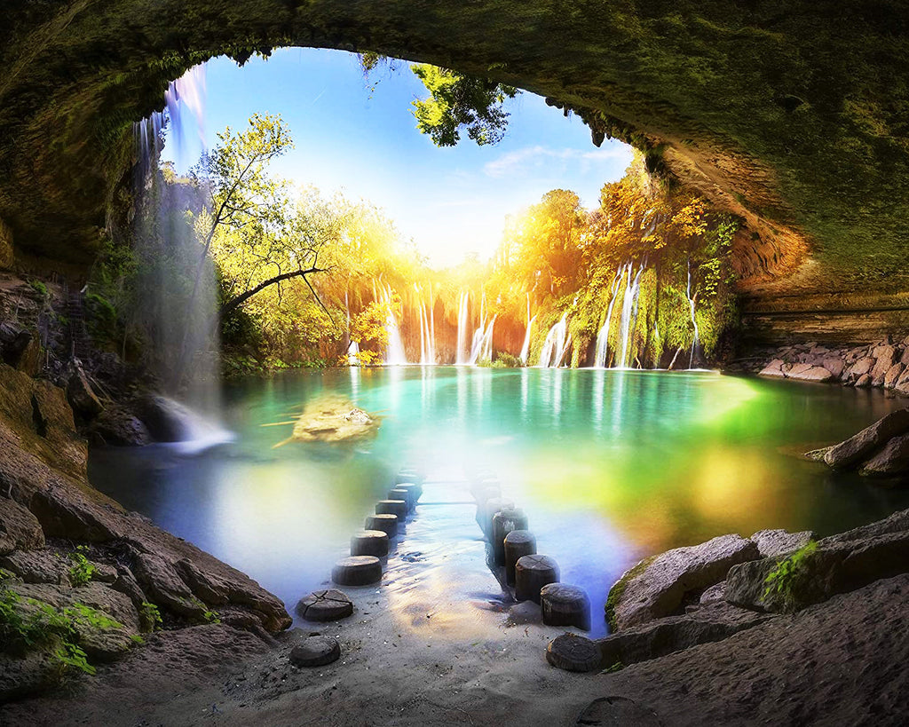 Grotte et Lac Coloré Peinture par Numéros