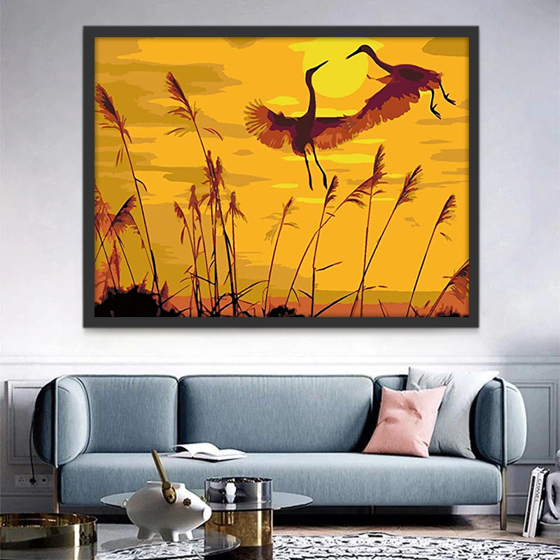 Grues Volant Peinture par Numéros