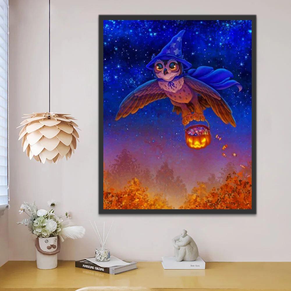 Halloween Hibou Peinture par Numéros