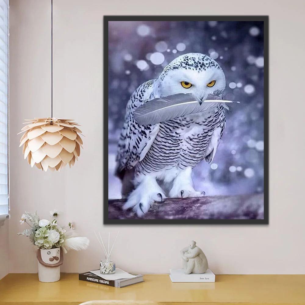 Harfang des Neiges dans la Neige Peinture par Numéros