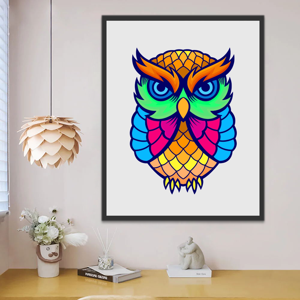 Hibou Coloré Cartoon Enfants Peinture par Numéros