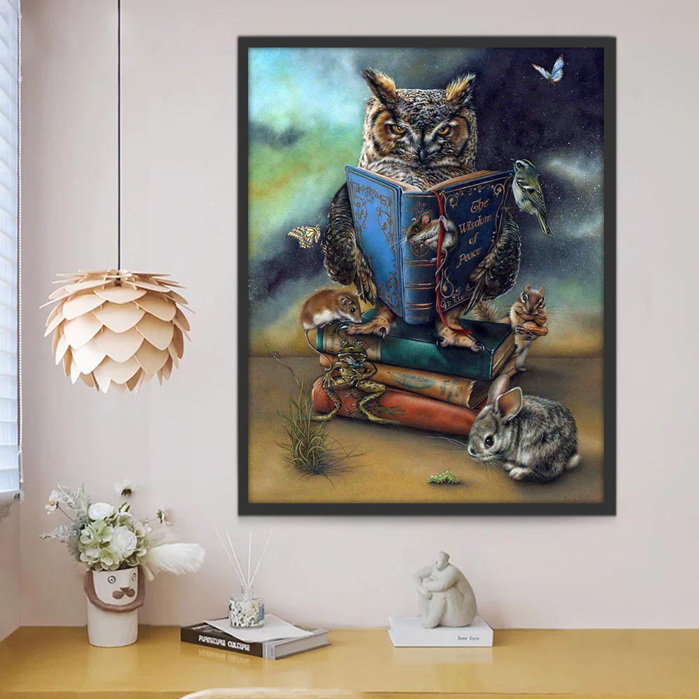 Hibou Cool et Livres Peinture par Numéros