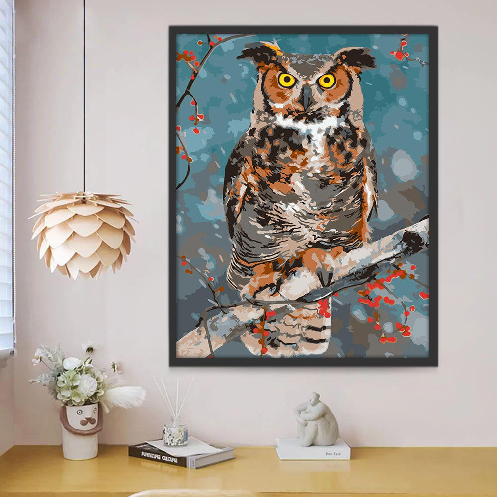 Hibou Cool sur la Branche Peinture par Numéros