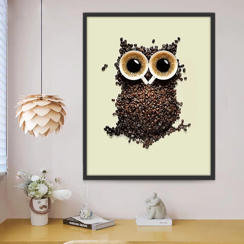 Hibou de Café Peinture par Numéros