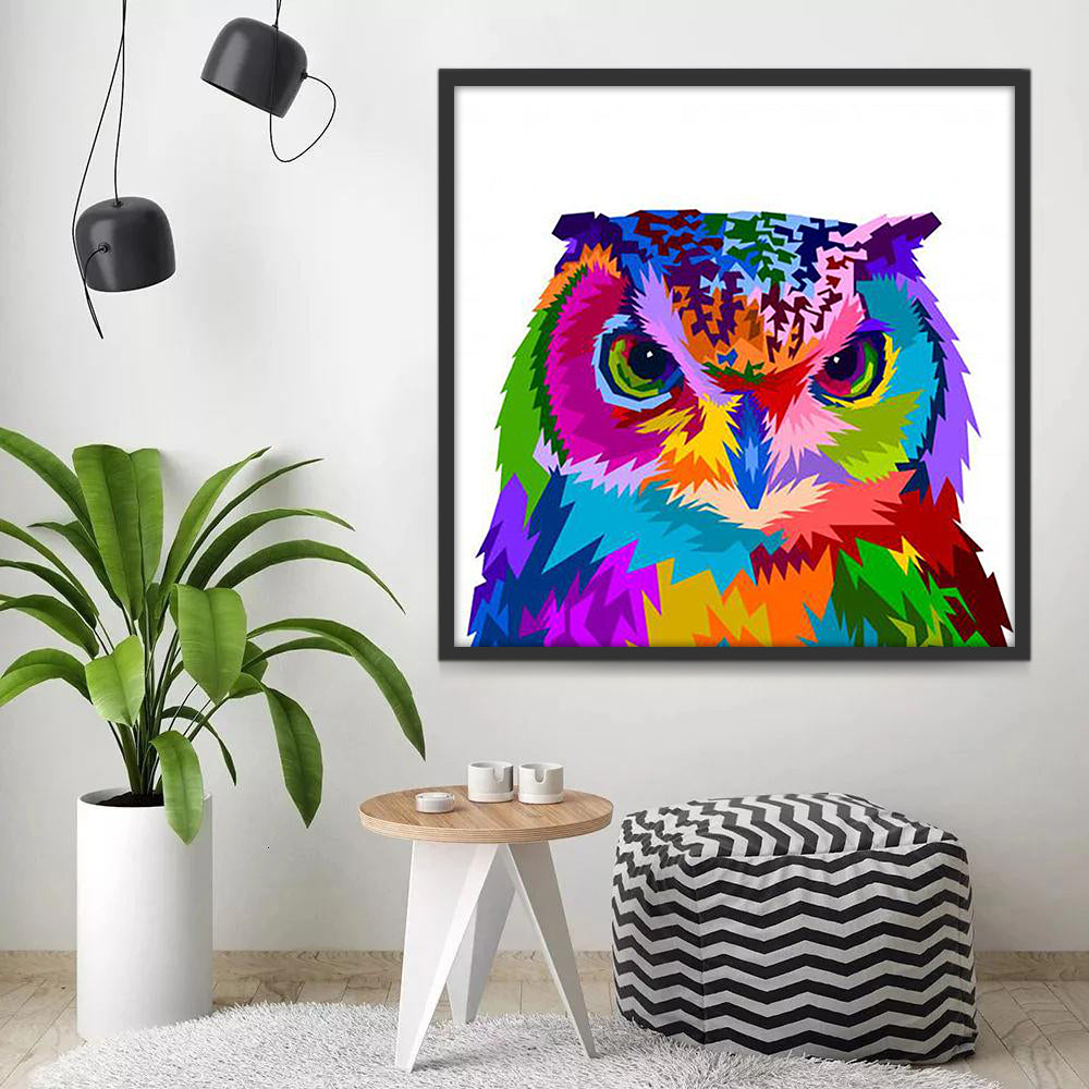 Hibou de Couleurs Variés Peinture par Numéros